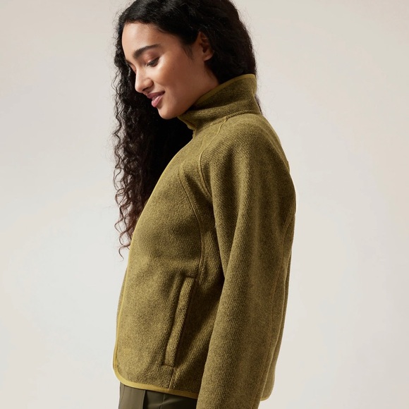 Athleta Stroll Fleece Jacket in Tapestry Gold - Picture 3 of 9